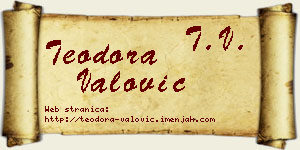 Teodora Valović vizit kartica